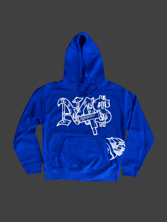 N4$ HUSTLE BLUE HOODIE